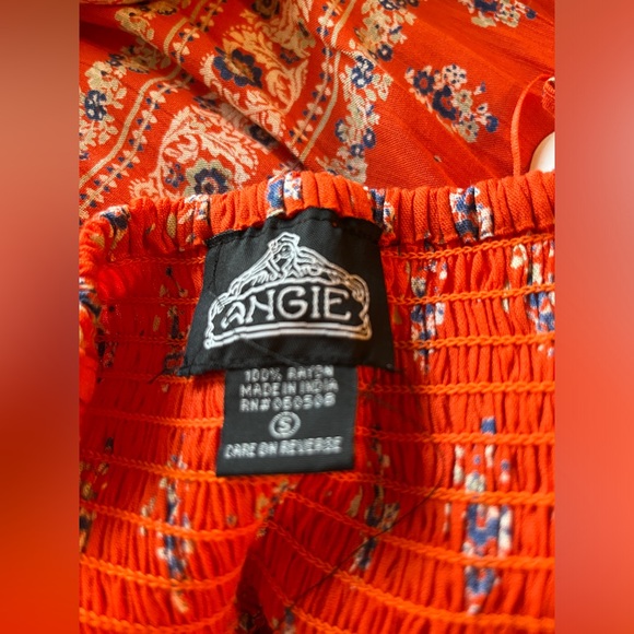 Angie Wide Leg Palazzo Pant Jumpsuit Size Small Red Orange Floral Print NWT - Picture 7 of 8